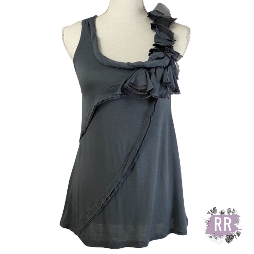 ONE SEPTEMBER Twisted Shoulder Mixed Tank Top